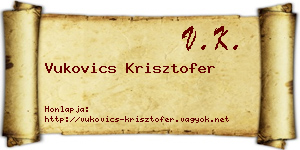 Vukovics Krisztofer névjegykártya